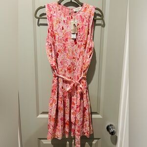 ✨ NWT✨Charlie Paige Vibrant Pink Floral Midi Dress 🩷🧡